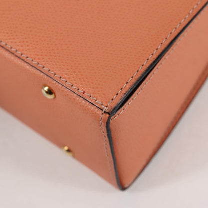 Celine Vintage Convertible Turnlock Top Handle Bag Leather, ORANGE, LEATHER, Handbag