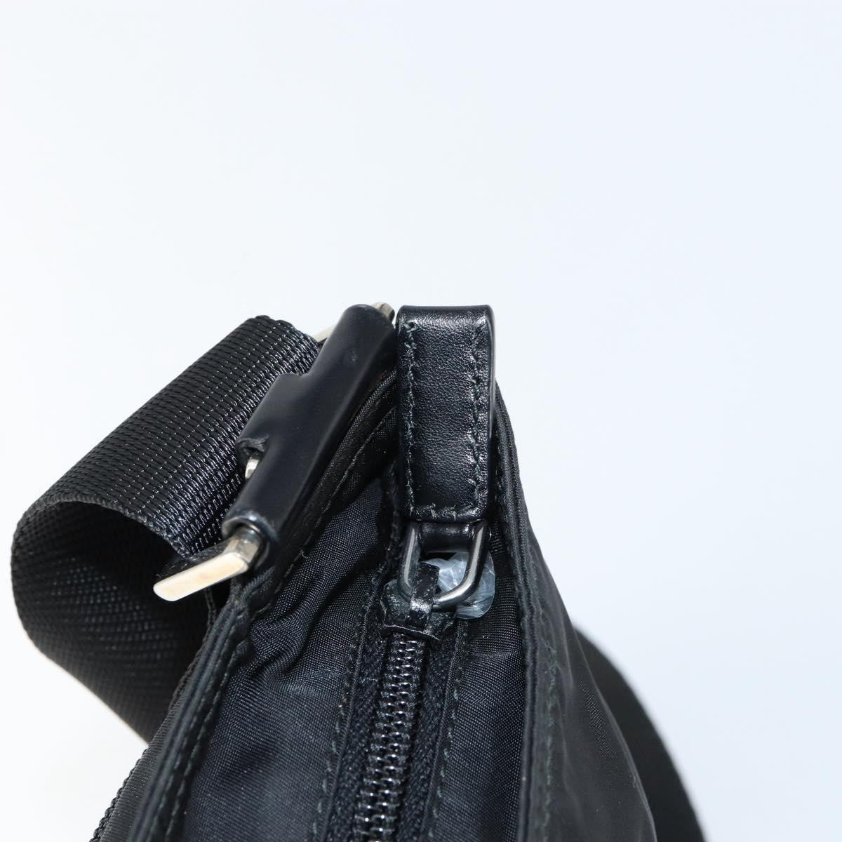 Prada Front Pocket Messenger Bag Tessuto, BLACK, NYLON, Shoulder bag