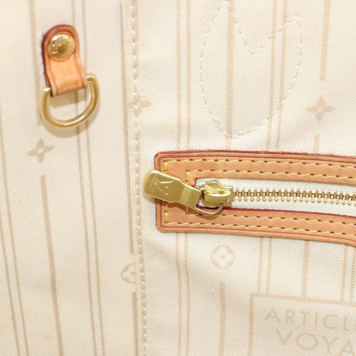 Louis Vuitton Neverfull Tote Damier azur, BEIGE, CANVAS, Tote bag