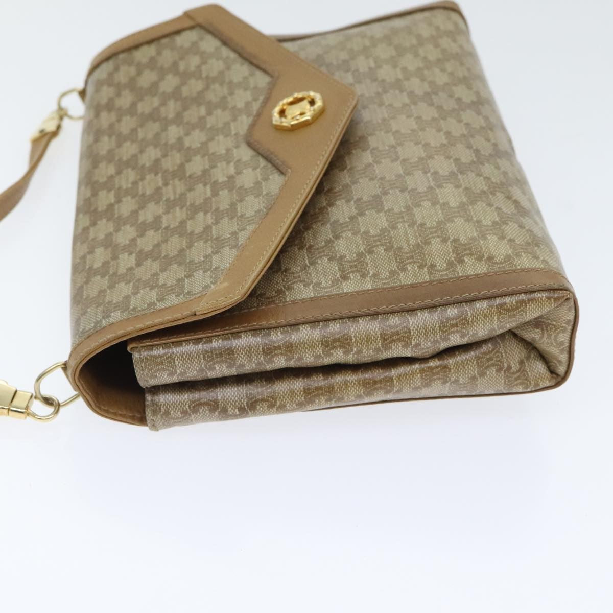 Celine Macadam Shoulder Bag Canvas, BEIGE, CANVAS, Shoulder bag