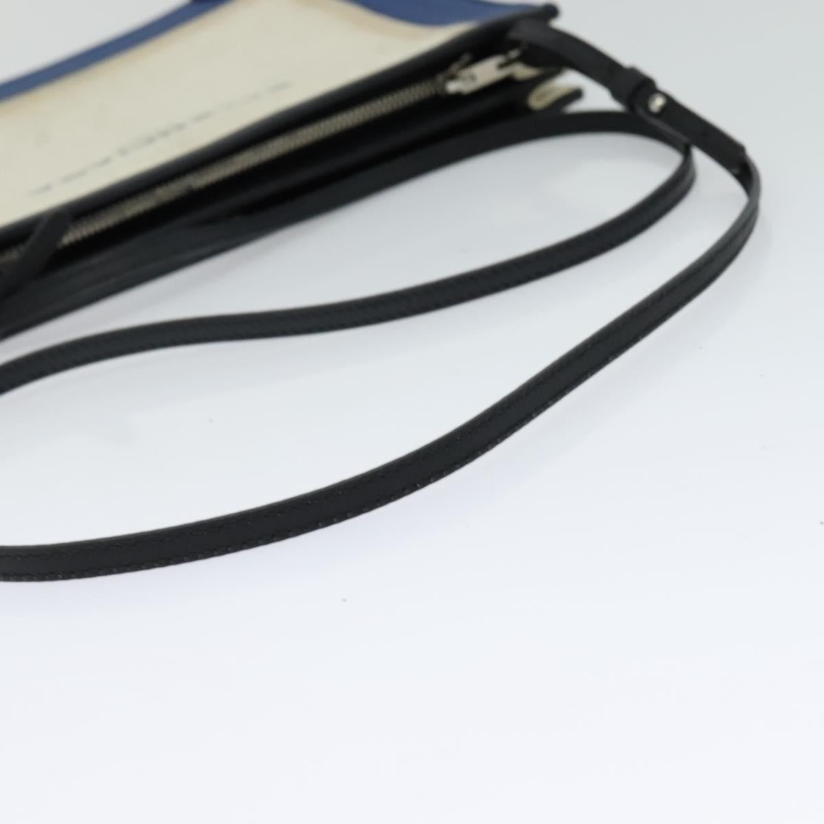 Balenciaga Navy Pochette Canvas and Leather, BEIGE, CANVAS, Shoulder bag