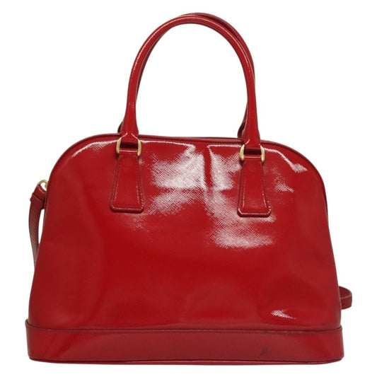 Prada Open Promenade Bag Vernice Saffiano Leather, RED, PATENT_LEATHER, Handbag