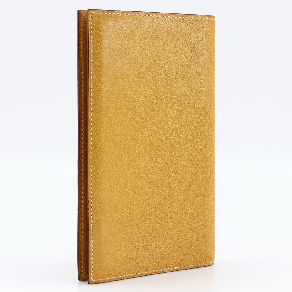 Hermes Vision Agenda Cover Leather, YELLOW, LEATHER, Wallets