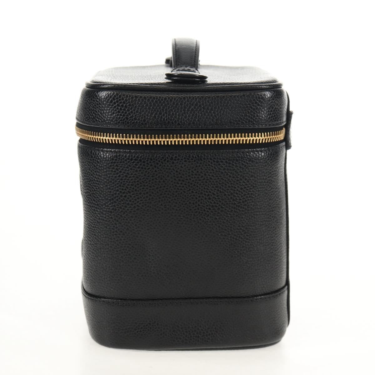 Chanel Vintage Timeless Cosmetic Case Caviar, BLACK, LEATHER, Clutche & pouche