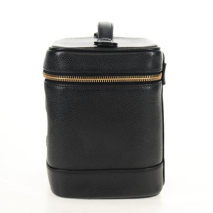 Chanel Vintage Timeless Cosmetic Case Caviar, BLACK, LEATHER, Clutche & pouche