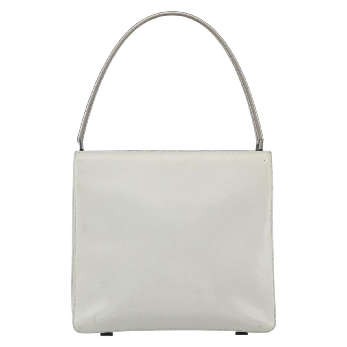 Prada Vintage Handbag Leather, WHITE, LEATHER, Handbag