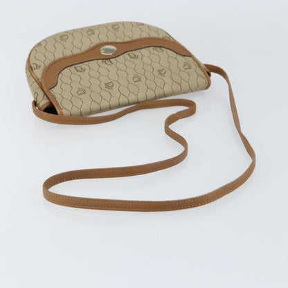 Christian Dior Vintage Honeycomb Shoulder Bag Canvas and Leather, BEIGE, CANVAS, Shoulder bag