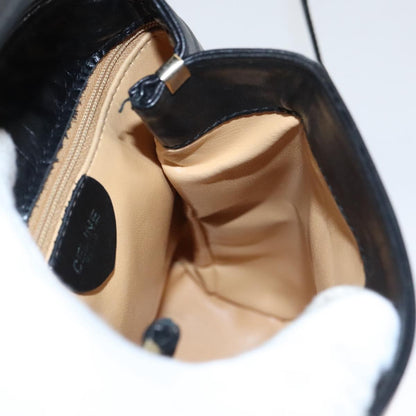 Celine Shoulder Bag Leather, BLACK, LEATHER, Shoulder bag