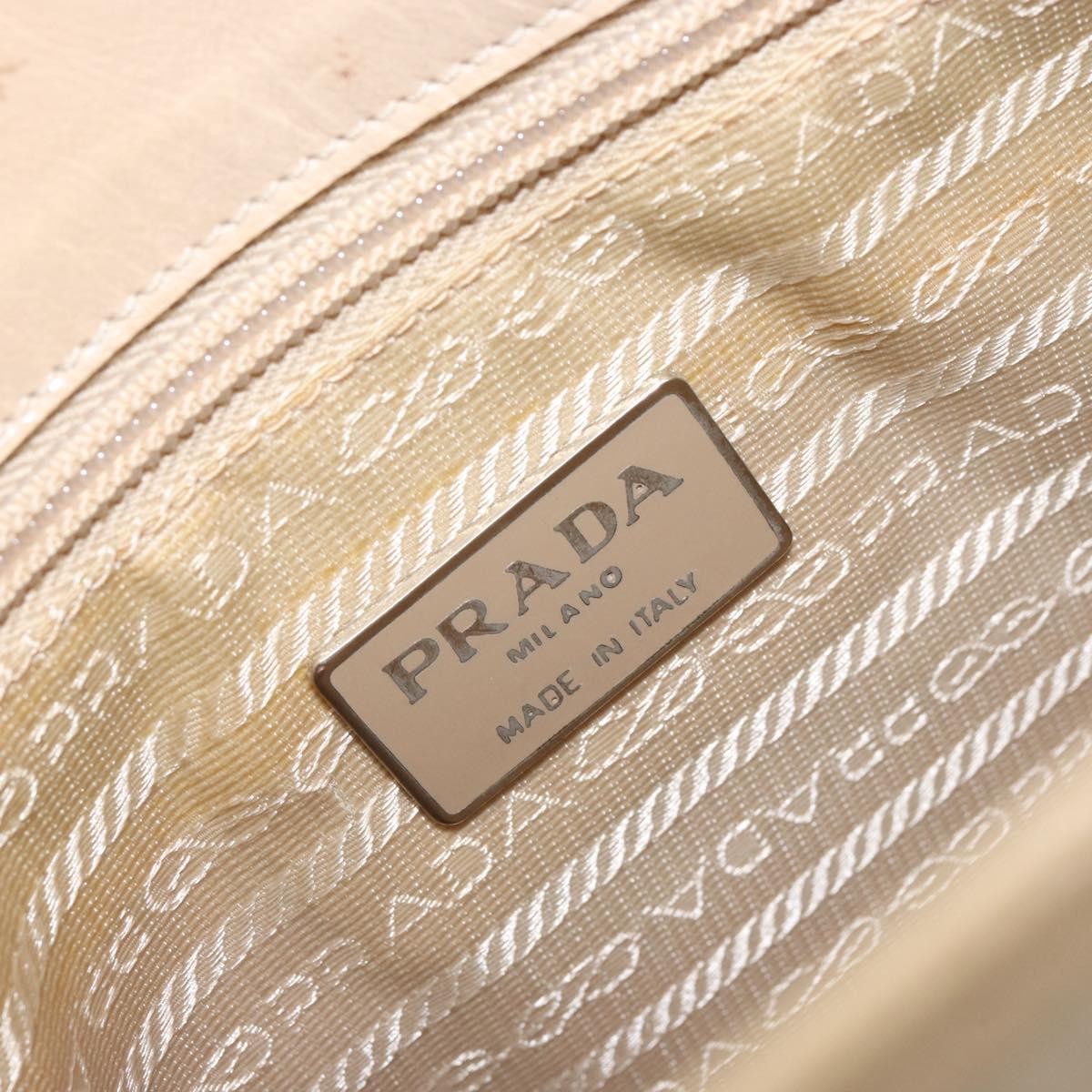 Prada Vintage Shoulder Bag Leather, BEIGE, LEATHER, Shoulder bag