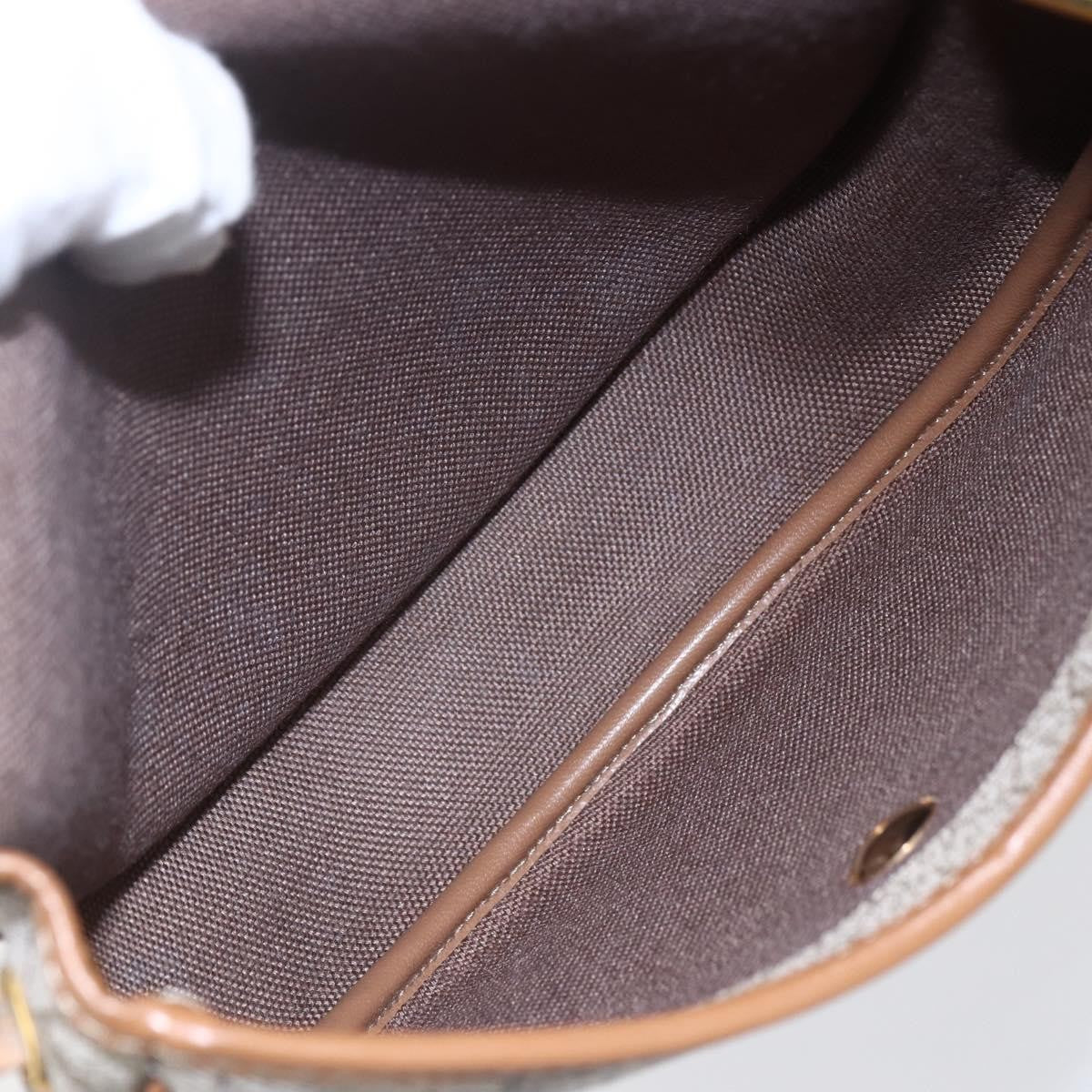 Christian Dior Vintage Honeycomb Flap Crossbody Bag Coated Canvas, BEIGE, CANVAS, Shoulder bag