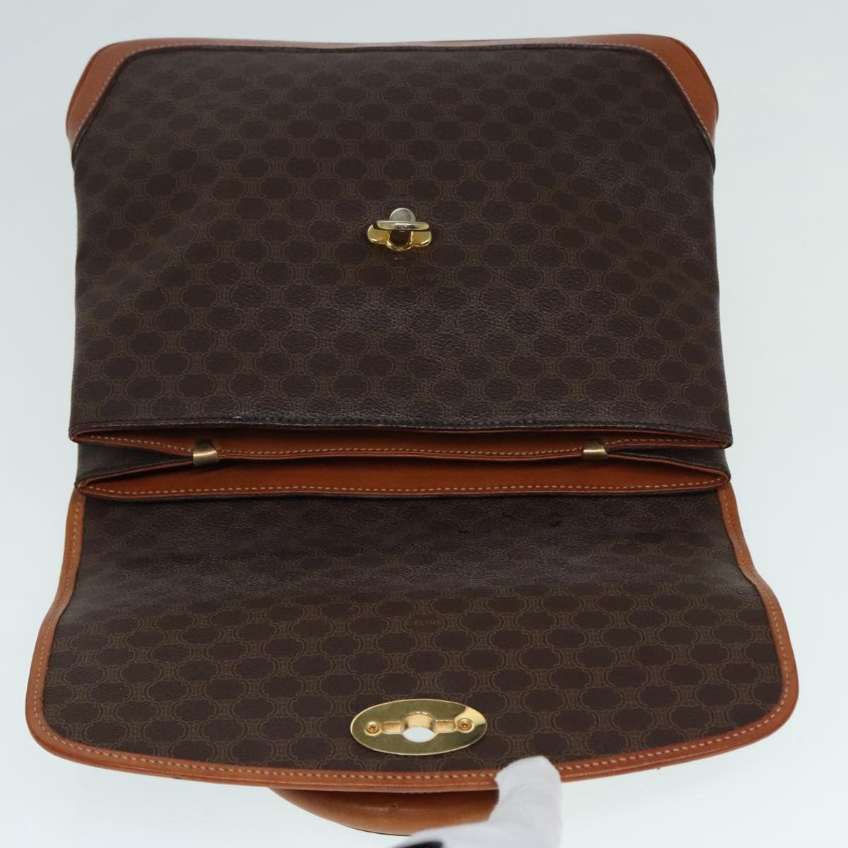 Celine Triomphe vintage handbag Macadam canvas, BROWN, CANVAS, Handbag