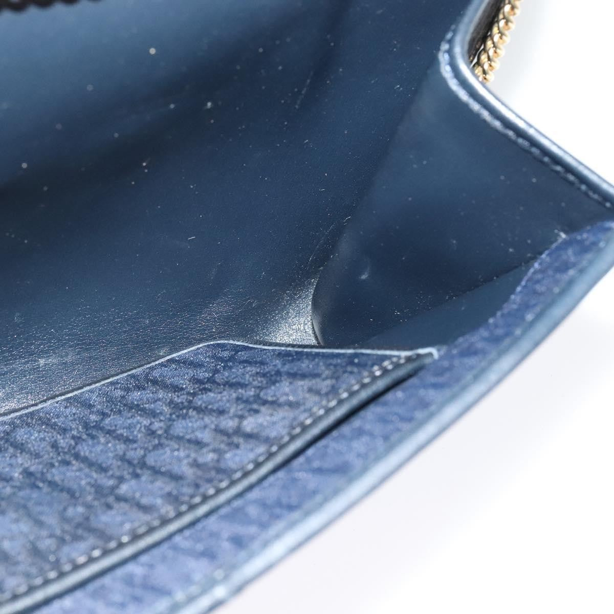 Christian Dior Vintage Chain Flap Shoulder Bag Diorissimo Canvas, NAVY, CANVAS, Shoulder bag