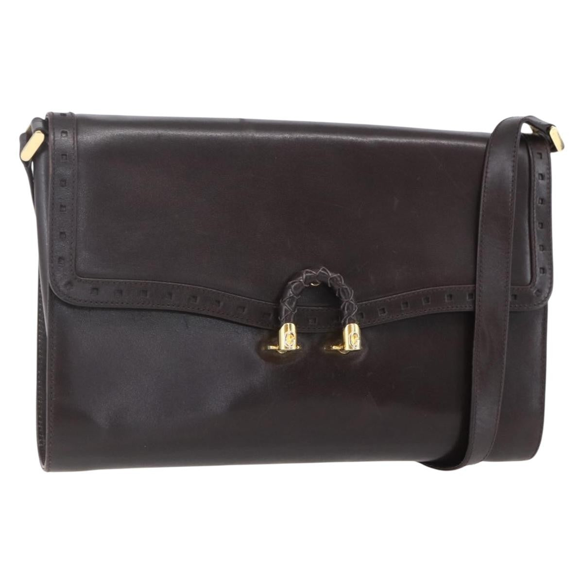 Gucci Vintage Shoulder Bag Leather, BROWN, LEATHER, Shoulder bag