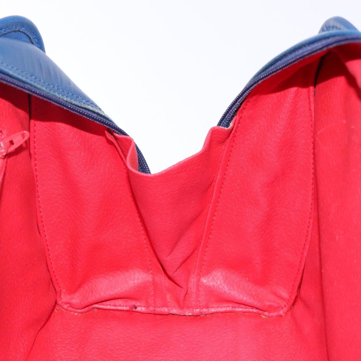 Celine Circle Logo Handbag Leather, BLUE, LEATHER, Handbag