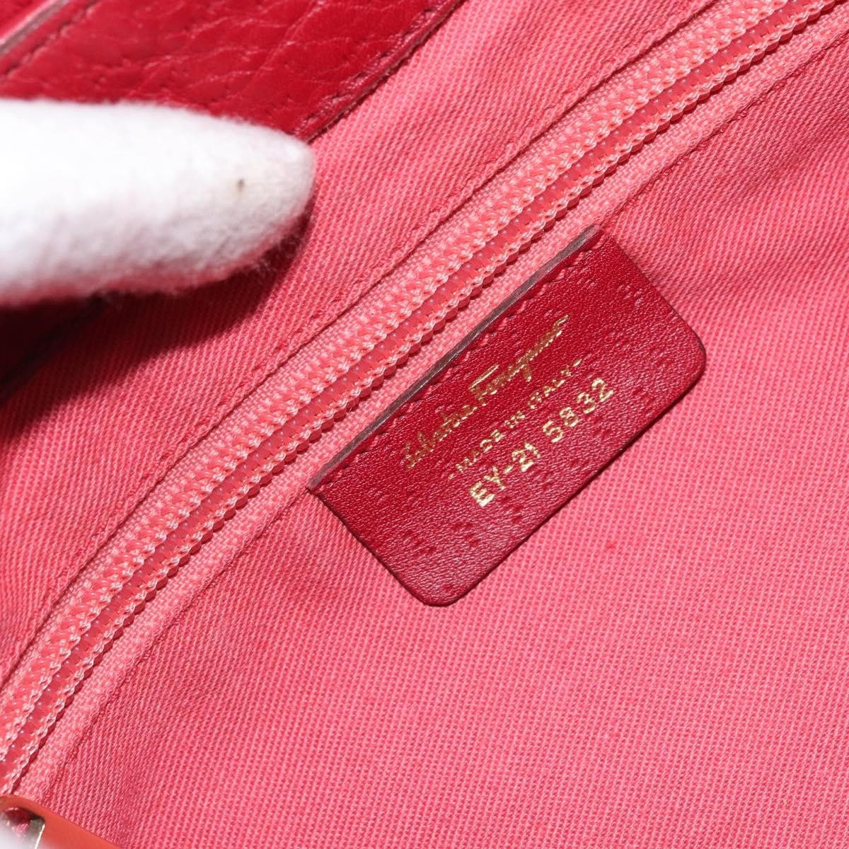 Salvatore Ferragamo Gancini Shoulder Bag Leather, RED, LEATHER, Shoulder bag