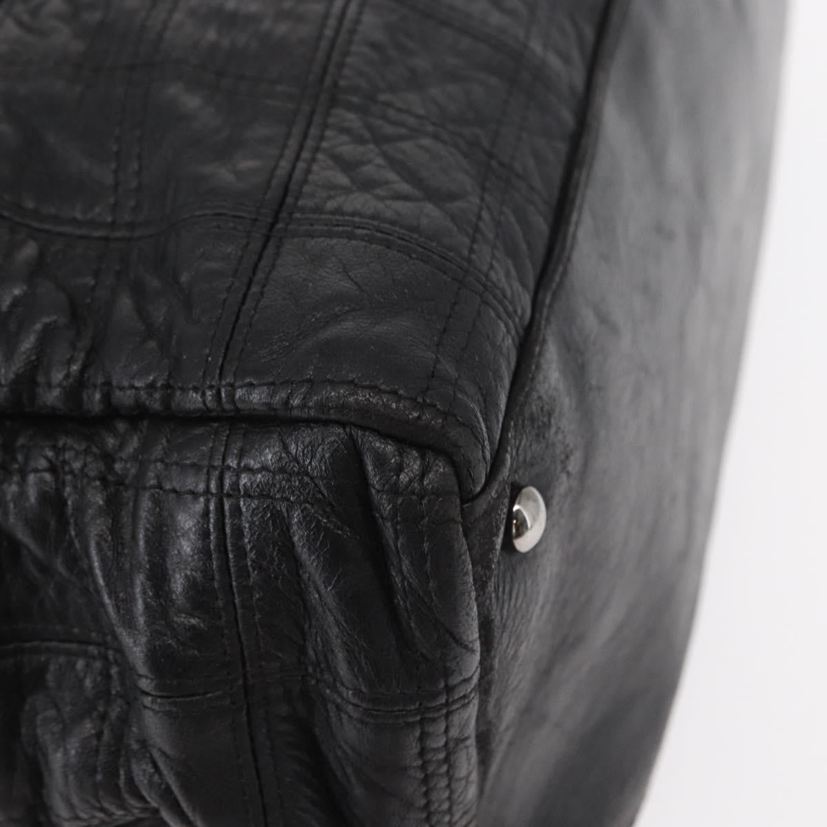 Chanel Lax Shopping Tote Square Quilted Leather, BLACK, LEATHER, Tote bag