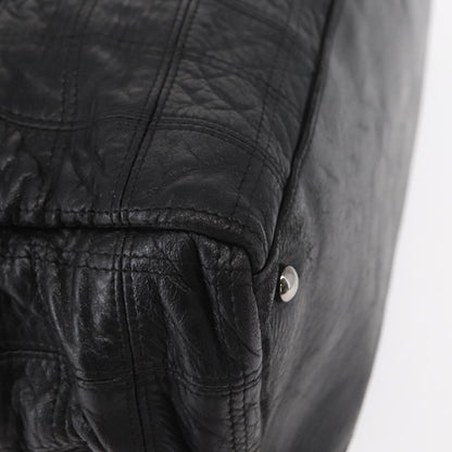 Chanel Lax Shopping Tote Square Quilted Leather, BLACK, LEATHER, Tote bag