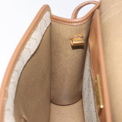 Christian Dior Vintage Honeycomb Flap Crossbody Bag Coated Canvas, BEIGE, CANVAS, Crossbody bag