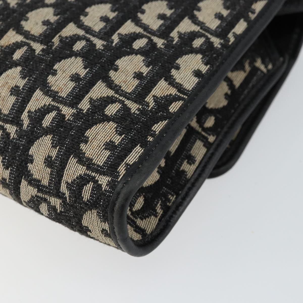 Christian Dior Vintage Trotter Shoulder Bag Canvas, NAVY, CANVAS, Shoulder bag