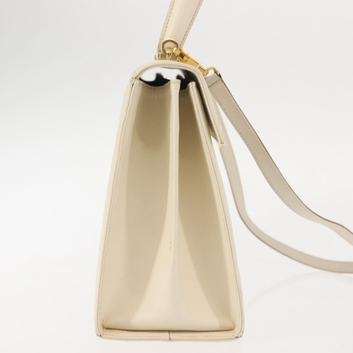 Salvatore Ferragamo Gancini Convertible Top Handle Bag Leather, WHITE, LEATHER, Handbag