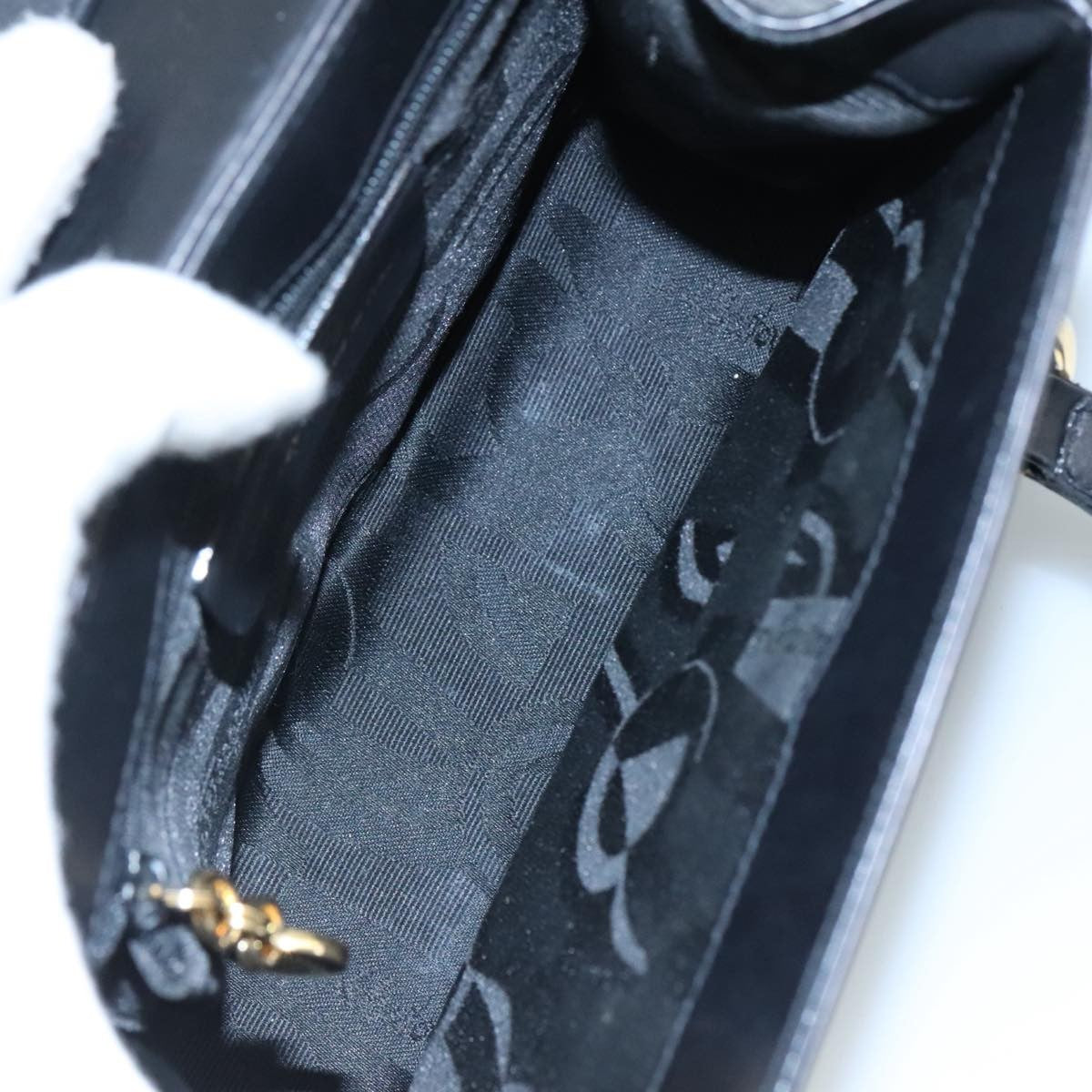 Salvatore Ferragamo Gancini handbag Leather, BLACK, LEATHER, Handbag