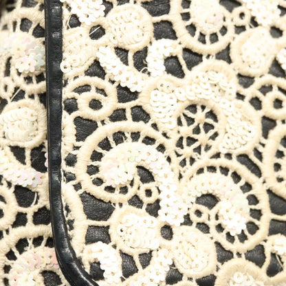 Chanel Floral CC Flap Bag Leather, WHITE, LEATHER, Shoulder bag