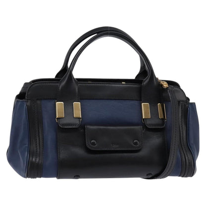 Chloe Alice Satchel Leather, NAVY, LEATHER, Handbag