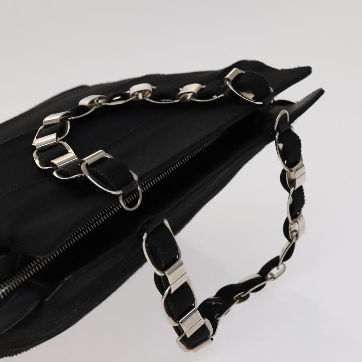 Salvatore Ferragamo Vala Handbag Canvas, BLACK, CANVAS, Handbag