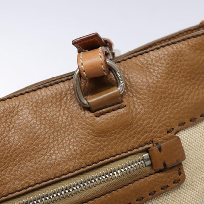 Prada Vintage Convertible Tote Canvas and leather, BEIGE, CANVAS, Tote bag