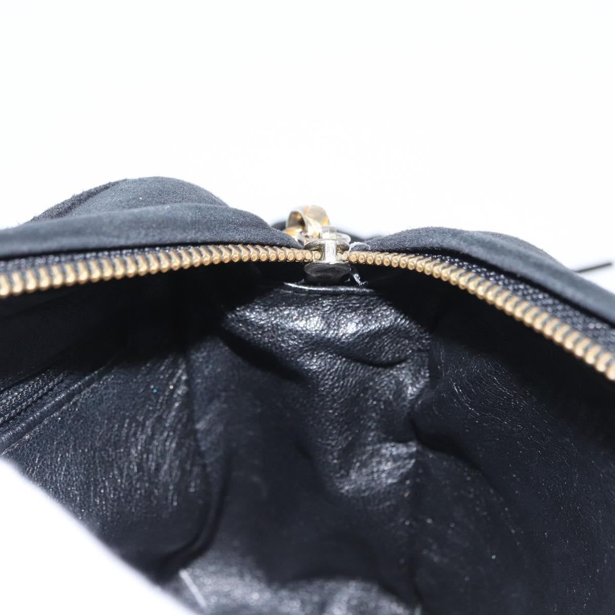 Chanel Vintage Front Pocket Camera Bag Quilted Suede, BLACK, SUEDE, Shoulder bag