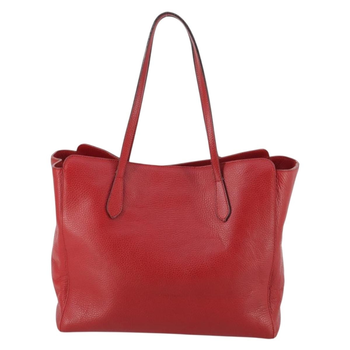 Gucci Swing Tote Leather, RED, LEATHER, Tote bag