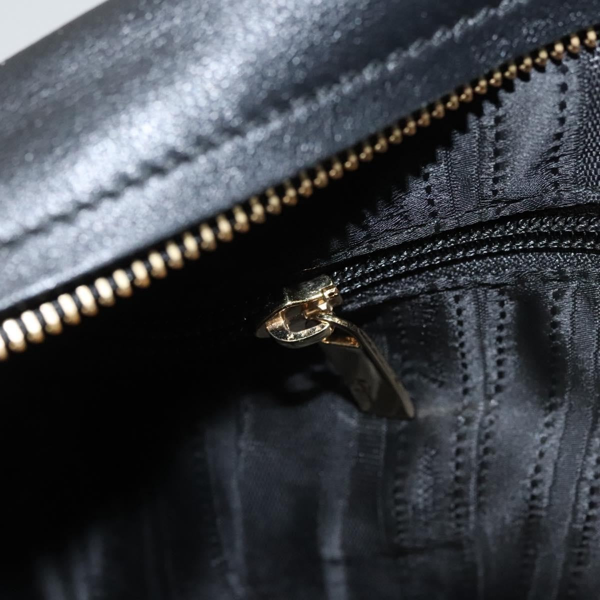 Salvatore Ferragamo Gancini handbag Leather, BLACK, LEATHER, Handbag