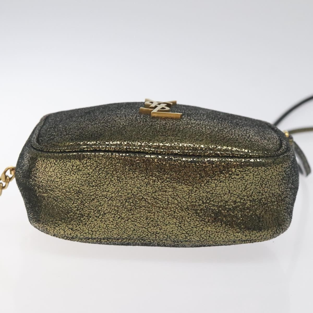 Saint Laurent Classic Monogram Blogger Crossbody Bag Leather, GOLD, LEATHER, Crossbody bag