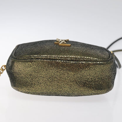 Saint Laurent Classic Monogram Blogger Crossbody Bag Leather, GOLD, LEATHER, Crossbody bag