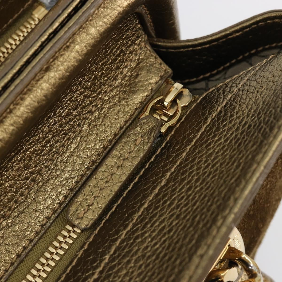 cartier Chain Ladonia Shoulder Bag Leather, Gold, Suede, Tote Bag