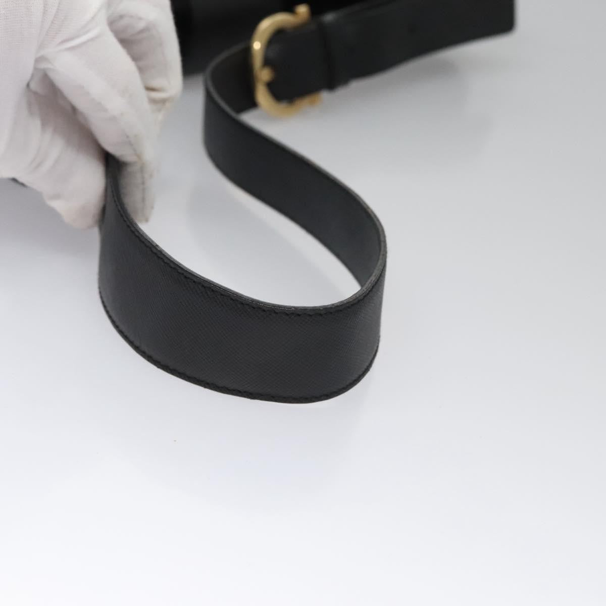 Salvatore Ferragamo Gancini Shoulder Bag Leather, BLACK, LEATHER, Shoulder bag