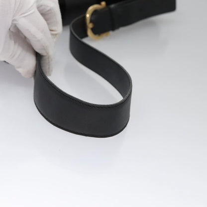 Salvatore Ferragamo Gancini Shoulder Bag Leather, BLACK, LEATHER, Shoulder bag