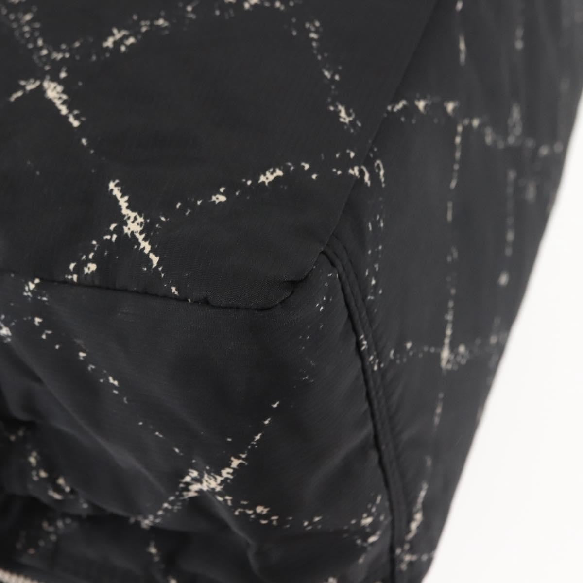 Chanel Travel Line Boston Bag Printed Nylon, BLACK, NYLON, Travel bag