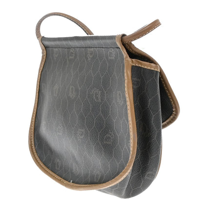 Christian Dior Vintage Honeycomb Shoulder Bag Canvas and Leather, BROWN, PVC, Shoulder bag