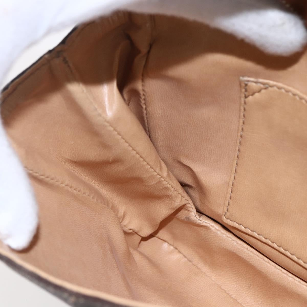 Celine Vintage Macadam Shoulder Bag Canvas and Leather, BROWN, CANVAS, Shoulder bag