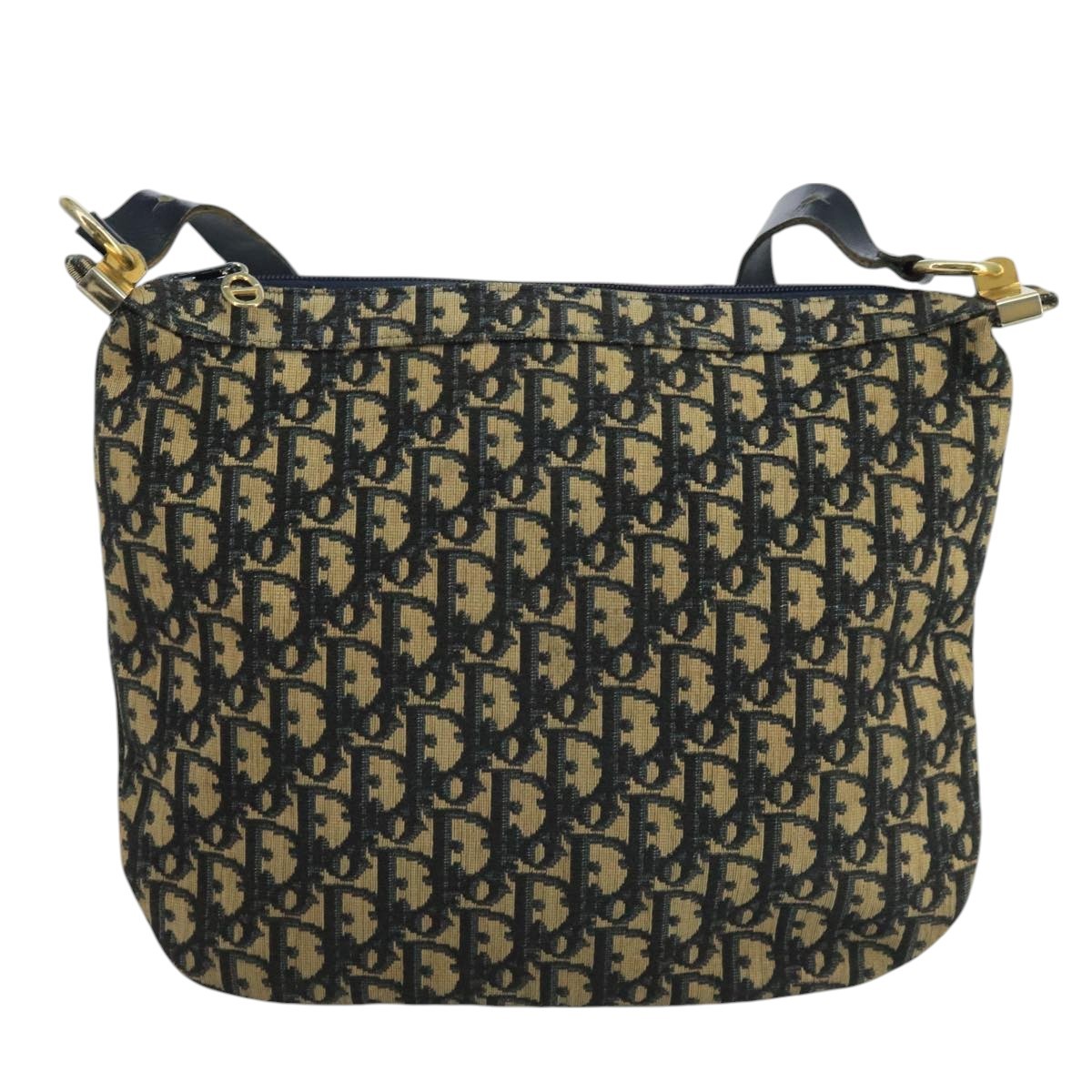 Christian Dior Vintage Trotter Shoulder Bag Canvas, NAVY, CANVAS, Shoulder bag