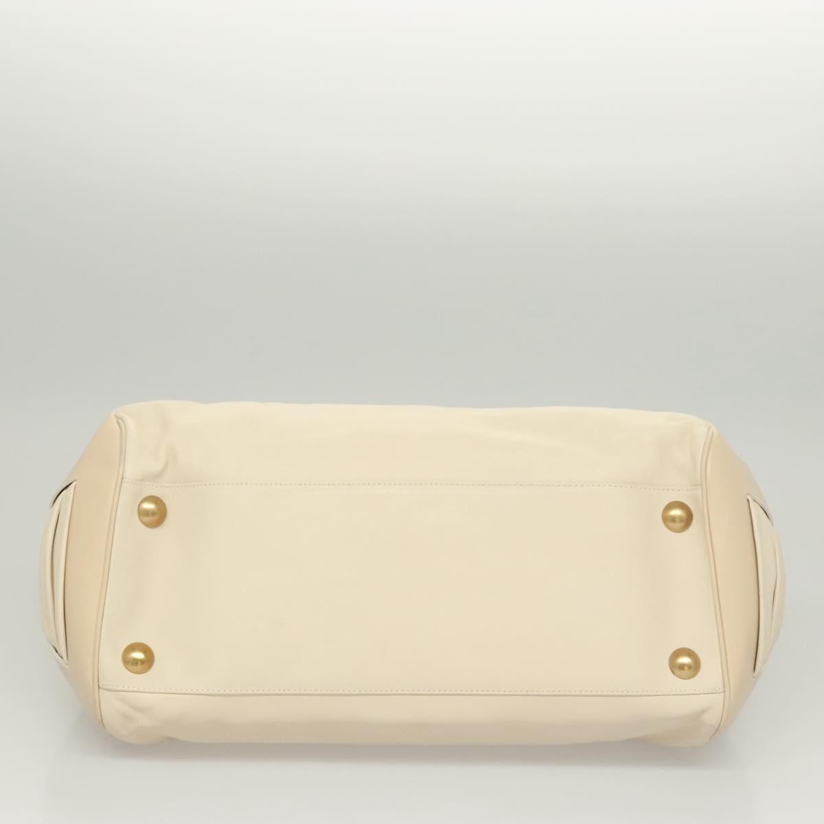 Salvatore Ferragamo Gancini Shoulder Bag Leather, BEIGE, LEATHER, Shoulder bag