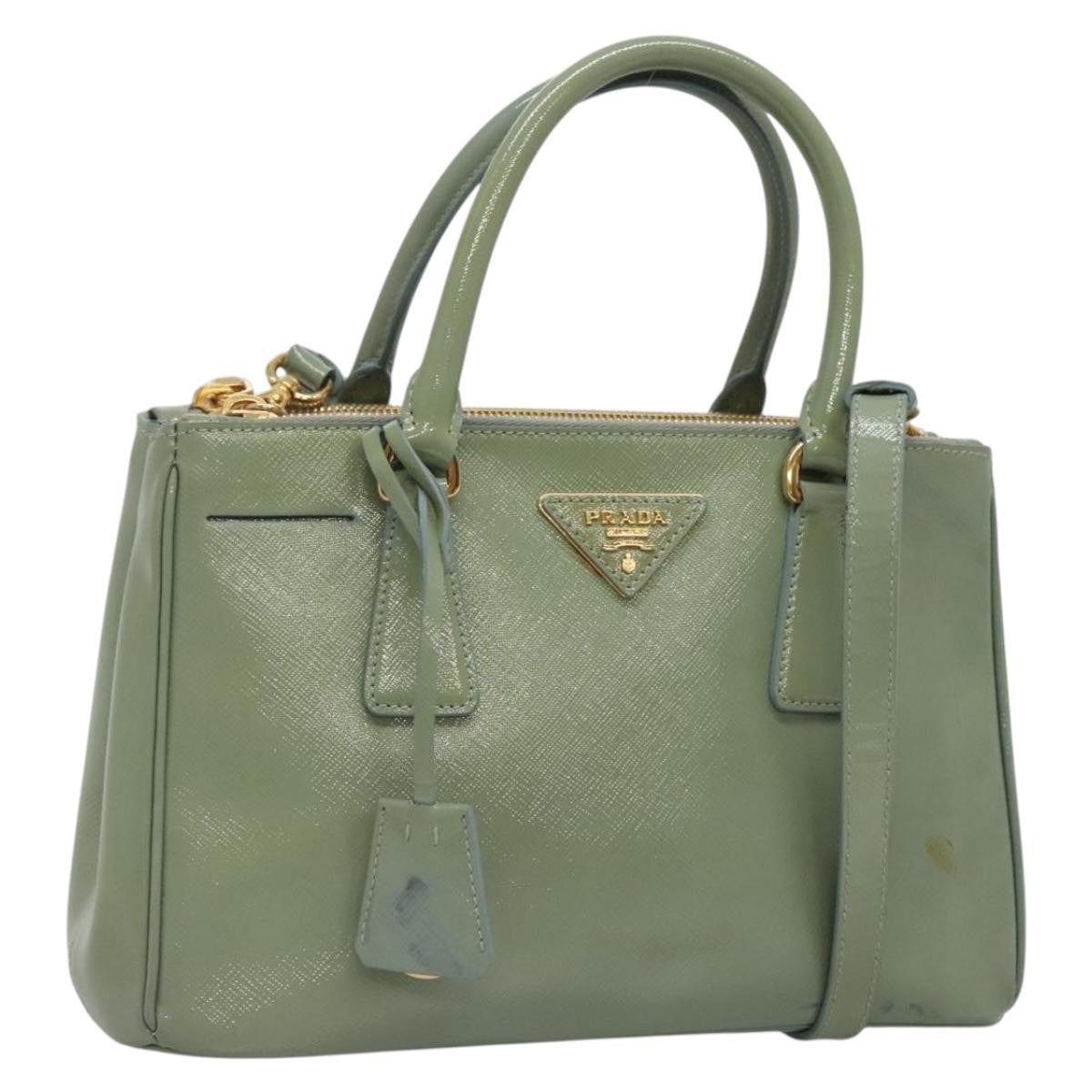 Prada Double Zip Lux Tote Saffiano Leather, GOLD, LEATHER, Handbag