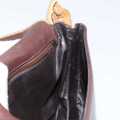 Celine Vintage Shoulder Bag Leather, BROWN, LEATHER, Shoulder bag