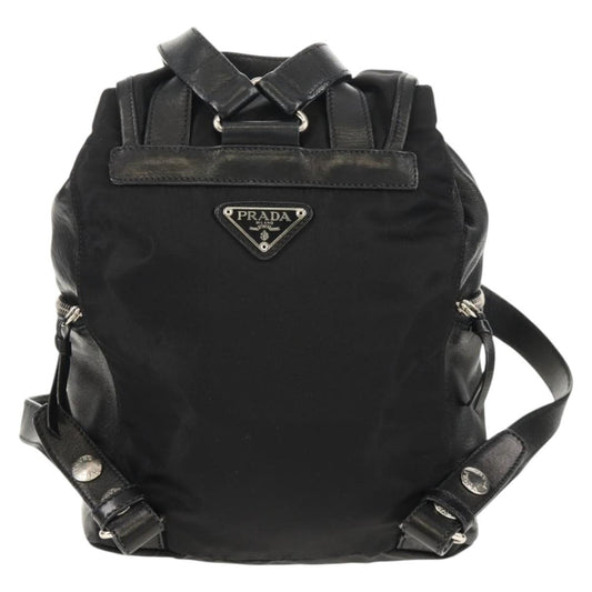 Prada Buckle Backpack Quilted Tessuto, BLACK, NYLON, Backpack
