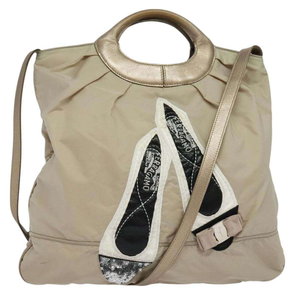 Salvatore Ferragamo Vala tote Nylon, BEIGE, NYLON, Tote bag