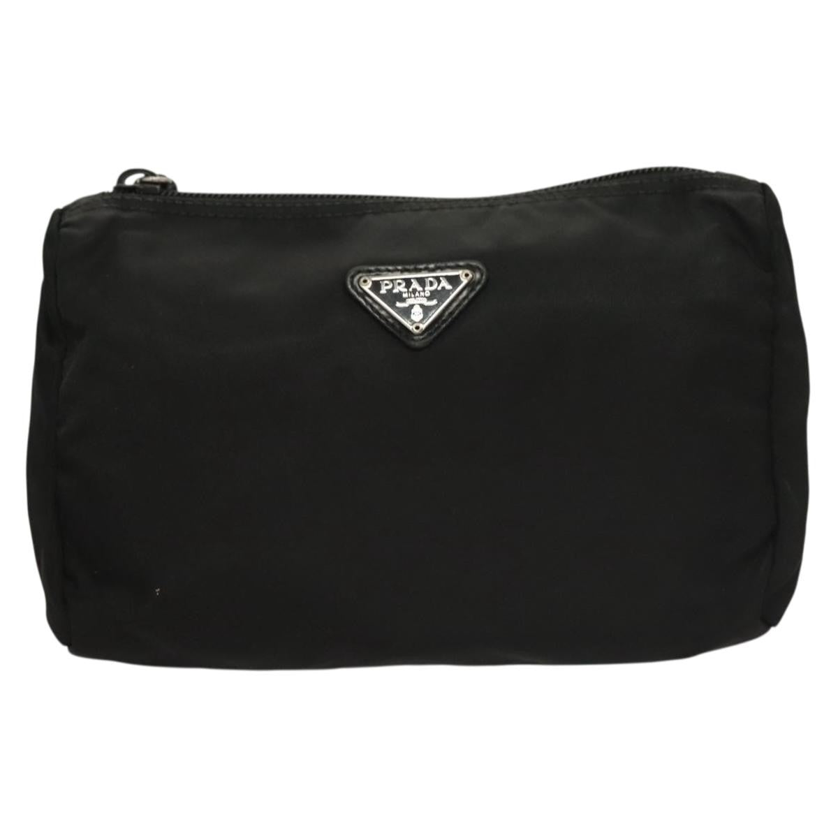 Prada Zip Pouch Tessuto, BLACK, NYLON, Clutche & pouche