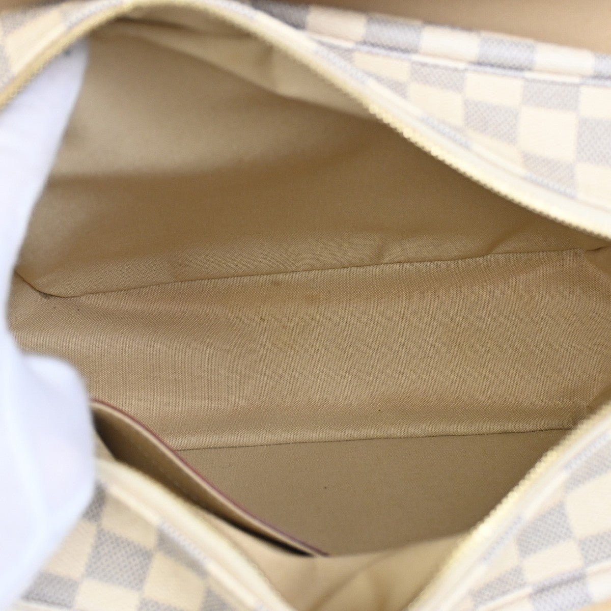 Louis Vuitton Naviglio Handbag Damier, WHITE, CANVAS, Shoulder bag