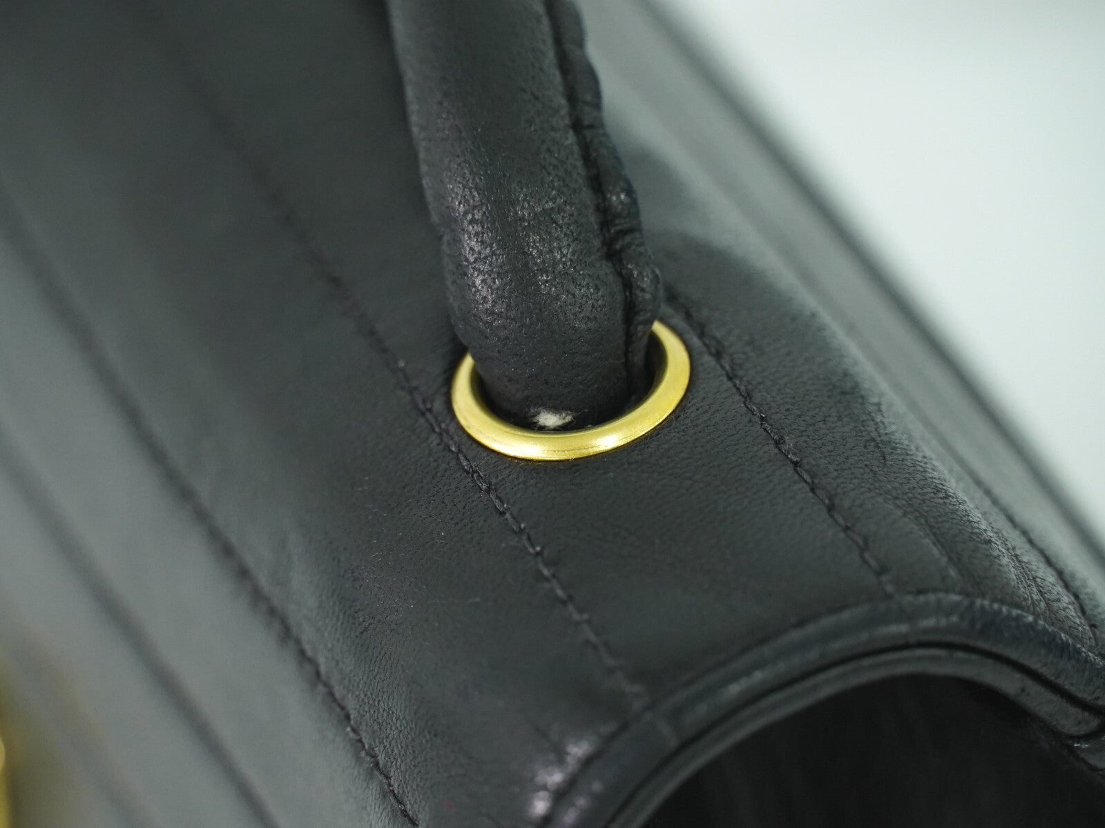 Chanel Flap shoulder Bag Leather, BLACK, LEATHER, Shoulder bag