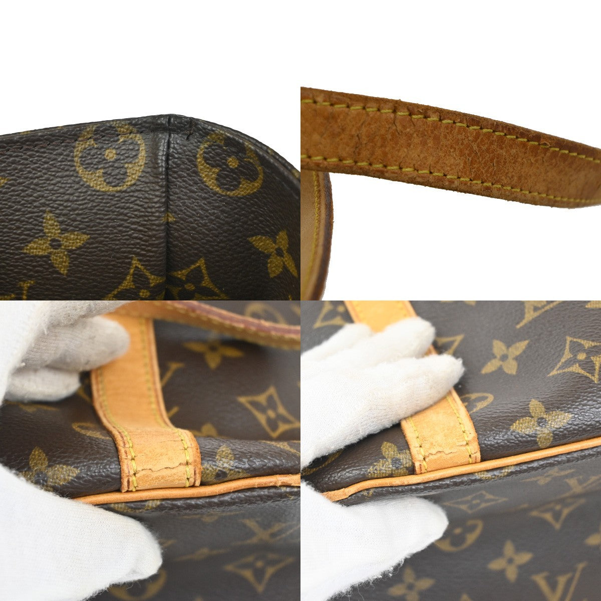 Louis Vuitton Shopping Sac Handbag Monogram Canvas, BROWN, CANVAS, Tote bag